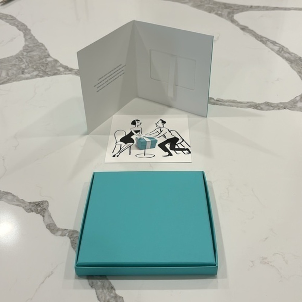 Tiffany and Company three-piece gift card carrier box with bonus card - Picture 2 of 3